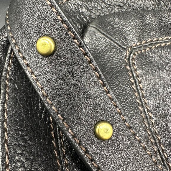 Fossil Shoulder Bag Purse Elaine Flap Black Leather Purse Y2K Vintage Retro - Picture 11 of 16